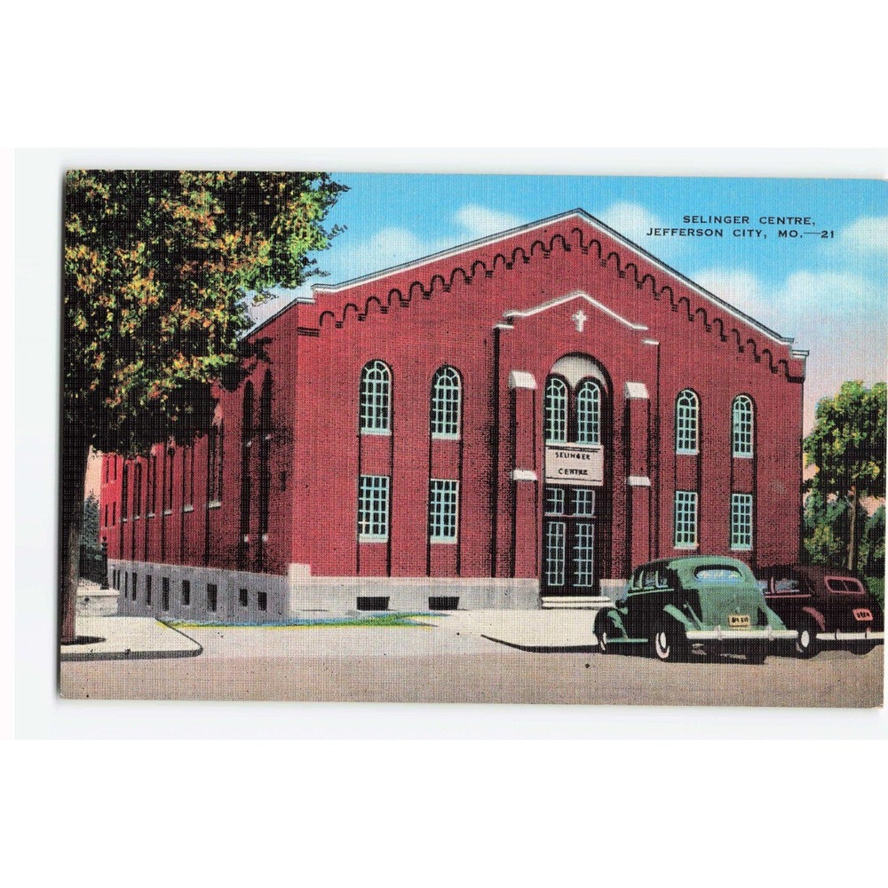 Vintage Selinger Centre Jefferson City MO Linen Postcard Tolson Drug Co 11431N